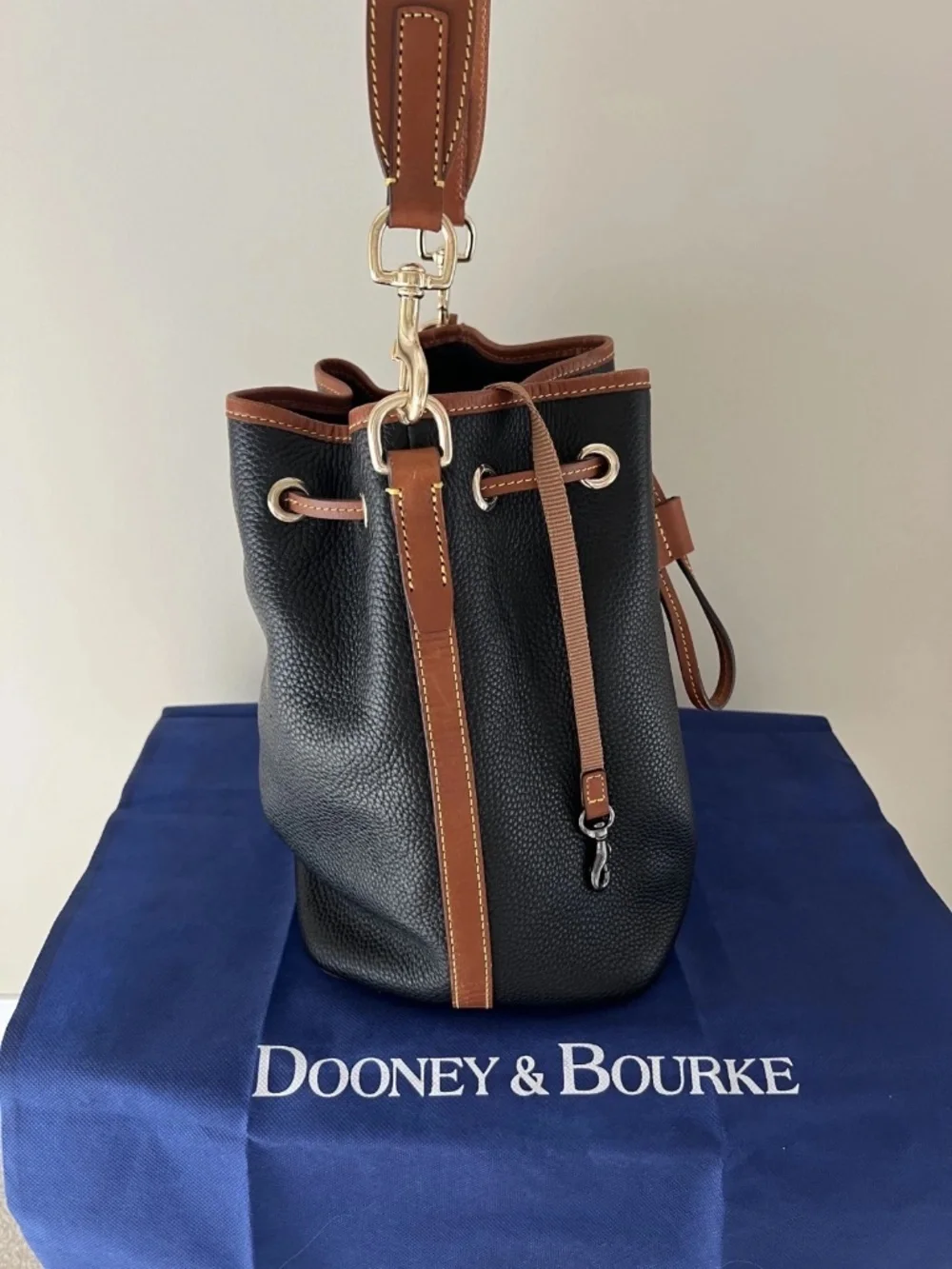 Dooney & Bourke Drawstring Bucket Sling Shoulder Bag With Dust Bag Included